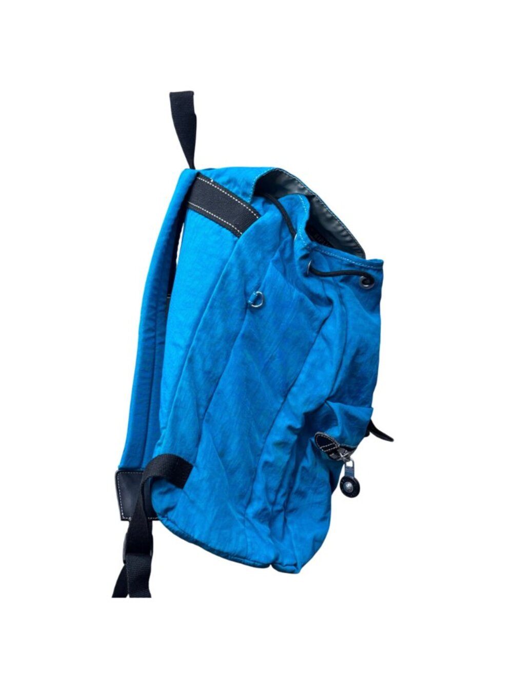 Kipling Drawstring Blue Nylon Backpack Multiple Compartments Compact Lightweight - Picture 7 of 9